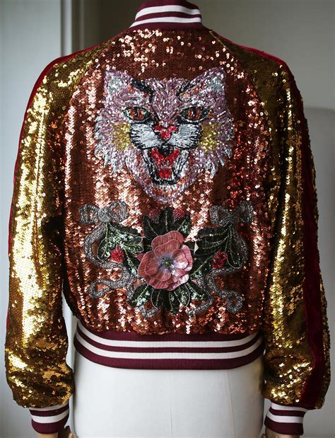 gucci sequin bomber jacket bta|Shop Gucci Floral.